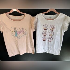Disney Pink and White Princess Short Sleeve Tees